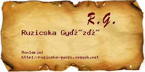 Ruzicska Győző névjegykártya